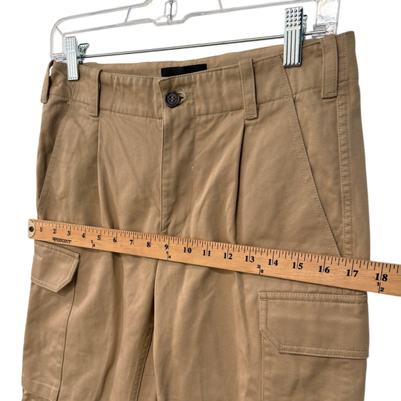 Nilli Lotan 4 Yannic Cargo Pant $450 High Rise Wide Leg Cropped Tan Desert Sand - Picture 7 of 11